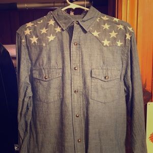 Men’s Western Denim Mossimo pearl snap medium
